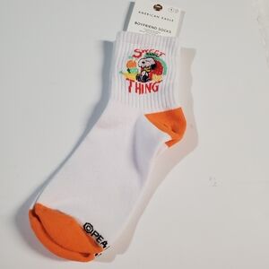 American Eagle Outfitters White and Orange Snoopy Socks